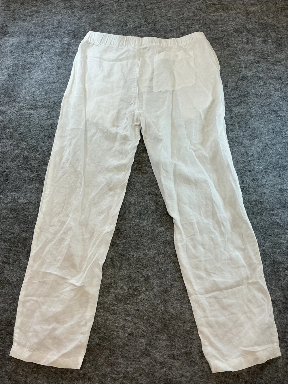 Onia Men's Trouser Casual 100% White Linen Relaxed Pants Size L